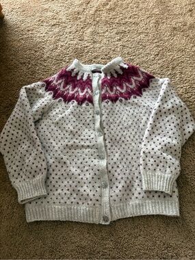 Vintage Norwegian Wool Cardigan Sweater